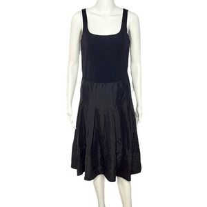 Max Mara Silk Skirt Sleeveless Dress Womens 44 Black Excellent Made In Italy